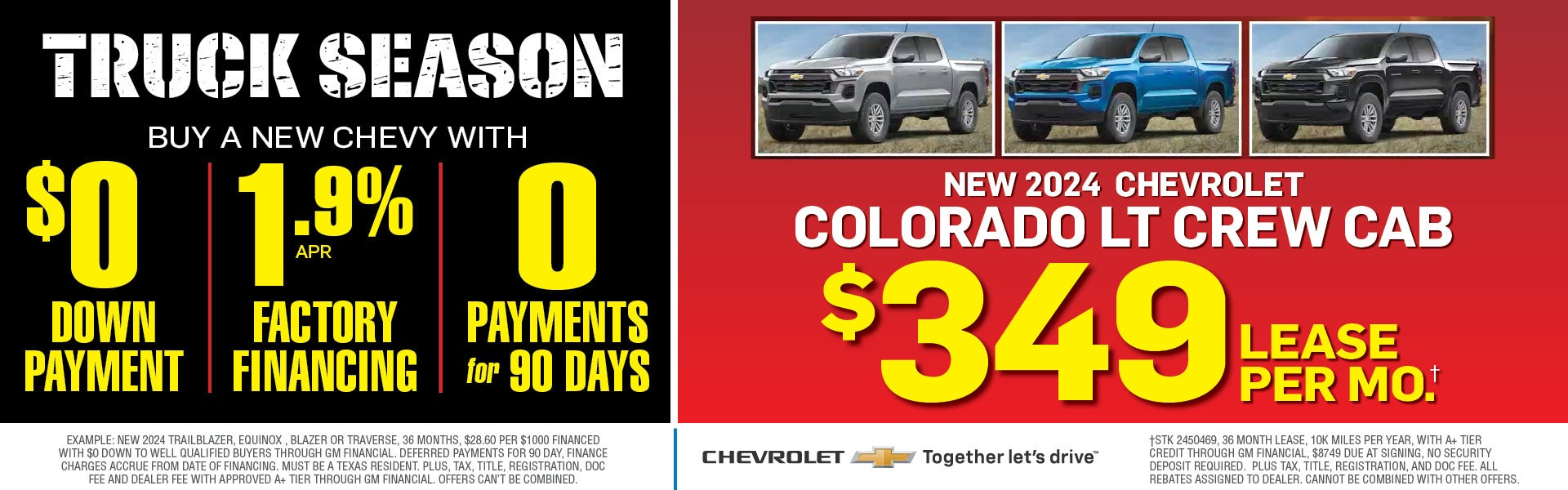 $349 lease per month Chevrolet Colorado Crew Cab 