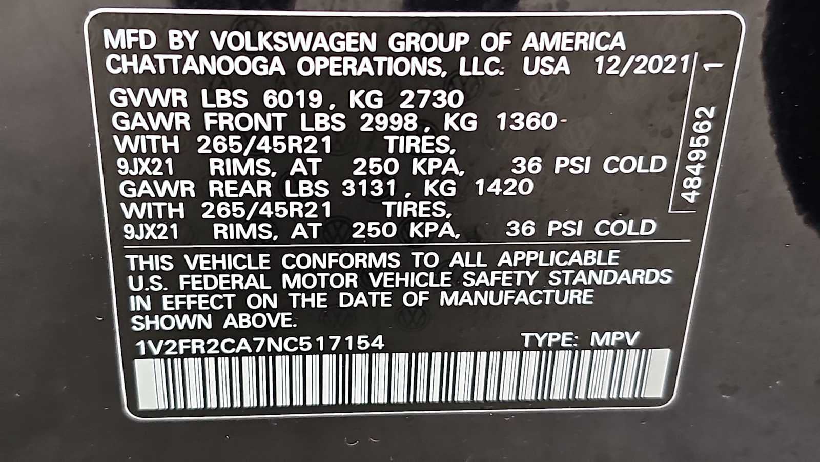 2022 Volkswagen Atlas 3.6L V6 SEL Premium R-Line