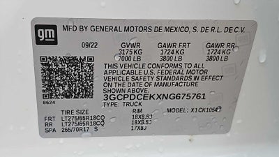 2022 Chevrolet Silverado 1500 Custom Trail Boss