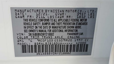 2022 Nissan Sentra S Xtronic CVT