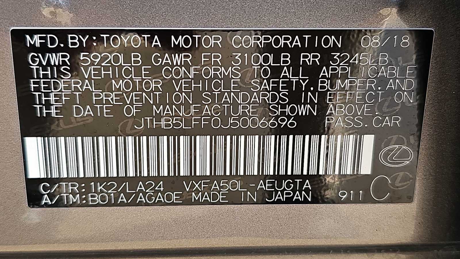 2018 Lexus LS 500 F Sport