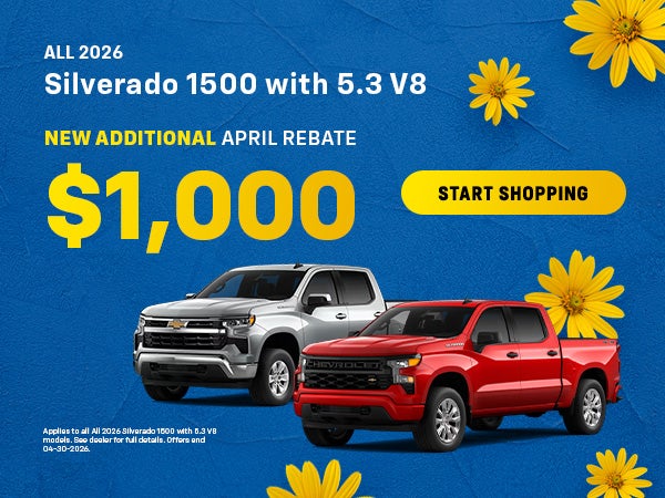 Offer on All 2026 Silverado 1500 with 5.3 V8